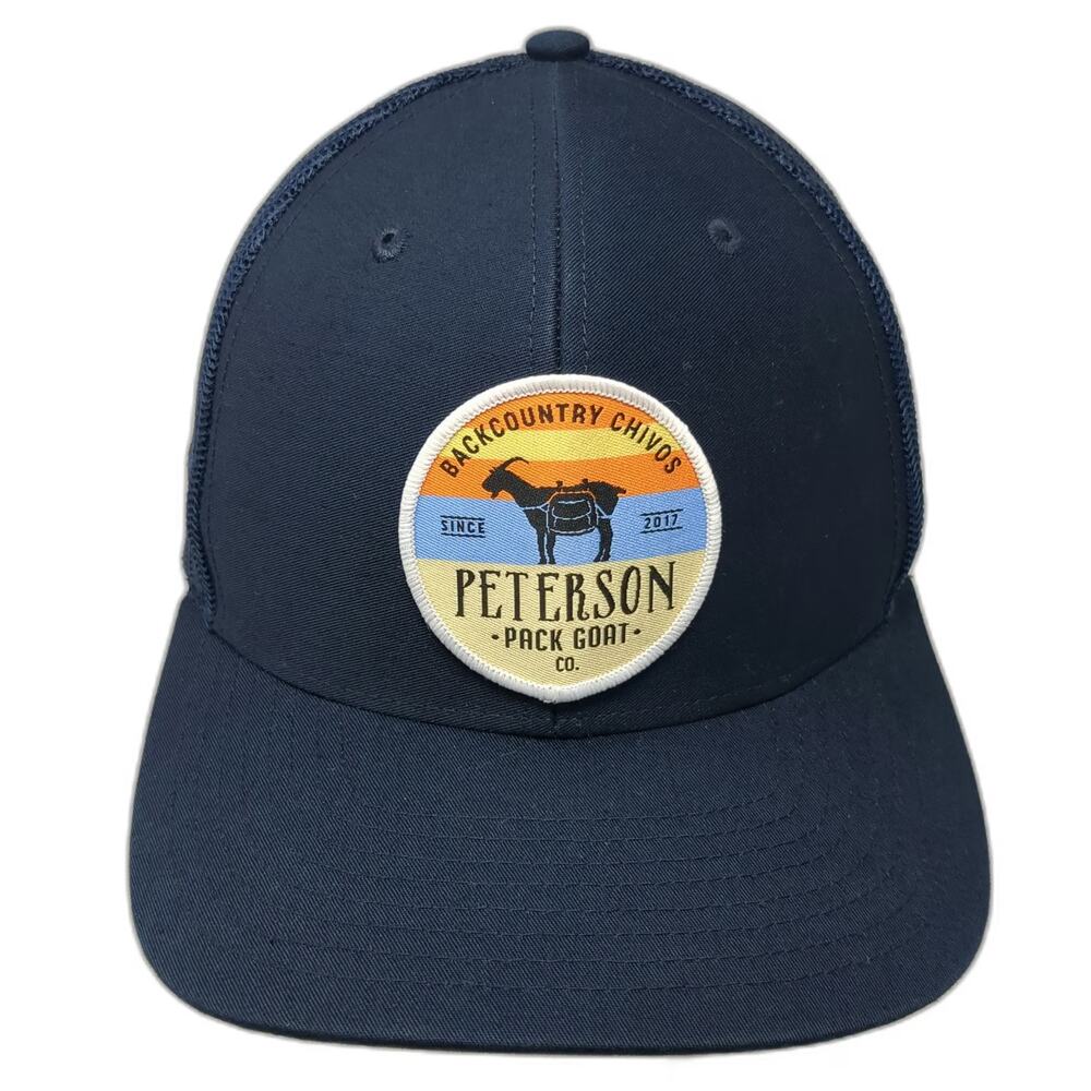 Richardson Trucker Hat Blue One Size Peterson Pack Goat Co Mesh Snapback